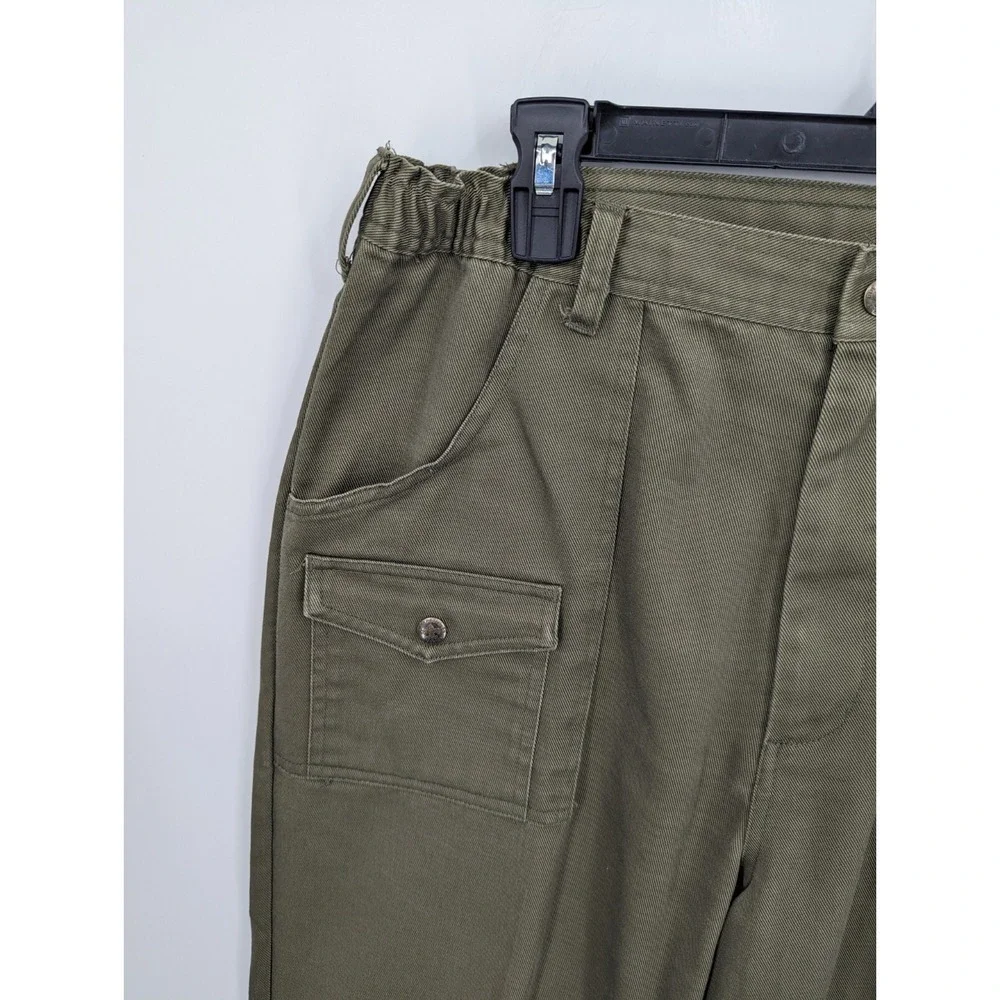 Vtg Boy Scouts of America Cargo Pants Men's 36 x 28, Green 6 Pocket Elastic